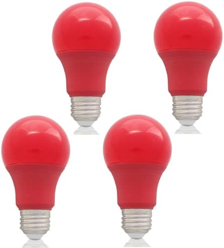 Qıxıvcom 4 Paketleri 5 W A19 LED kırmızı ampul Dim LED Ampuller E26 Ampul 30 W Eşdeğer 800LM Yeşil LED gece lambası Cadılar Bayramı