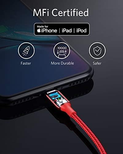 Anker Powerline + III Lightning-USB A Kablosu, (6ft MFi Sertifikalı), USB Şarj/Senkronizasyon Lightning Kablosu iPhone 11/Xs/XR/X/8/airpod'lar,