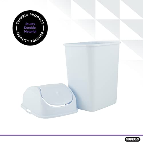 Superio 1.25 Gal Mini Plastik Çöp tenekesi Salıncak Üst Kapaklı Küçük çöp tenekesi Tezgah, Masa, Makyaj Masası, Banyo 5 Quart