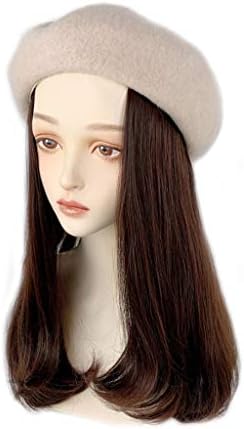 CHNOI sentetik uzun dalgalı peruk bere şapka moda kış kap saç peruk saç uzantıları ile