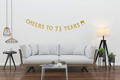 MAGJUCHE Altın glitter Şerefe 73 yıl afiş, 73th doğum günü partisi süslemeleri