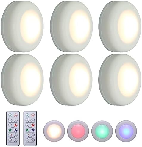 DRİMLİTE Puck ışıkları Kabine Aydınlatma Altında Uzaktan Kumandalı 16 Renk Zamanlama Fonksiyonu ile Pille Çalışan Kablosuz LED,