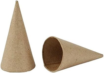 Süslemek için 10 Kağıt Mache Konisi - 8cm / Kartonpiyer Şekilleri