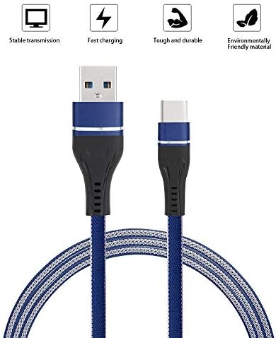 Kyocera DuraSport 5G için Bemz USB-C'den USB-A'ya Kablo (Ağır Hizmet Tipi Fiber Hızlı Şarj USB Tip-C Şarj Kablosu) - 3,3 Fit