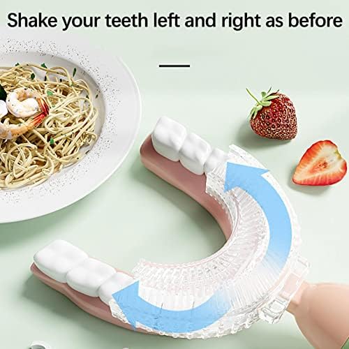 Çocuklar U Şekilli Diş Fırçaları-2 PAKET 360° Oral Diş Temizleme Tasarımı, Yumuşak Silikon Fırça Kafası, Manuel Tüm Ağız Diş