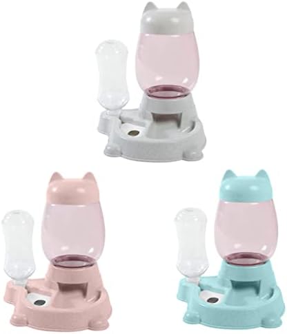SouiWuzi çiğneme oyuncağı Otomatik Kedi Besleyici Pet Su Besleyici Gıda Dağıtıcı Konteyner Otomatik içme çeşmesi Gri
