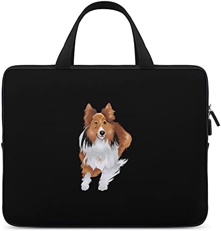 Sheltie Collie Shetland Çoban Köpeği Laptop çantası Su Geçirmez Taşıma Çantaları Evrak Uyar Dizüstü/E-Kitaplar/Tablet(10 inç-17