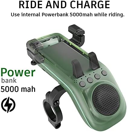 Bisiklet Telefon Dağı, UPPEL Çok Fonksiyonlu telefon tutucu Bisiklet Bluetooth hoparlörler 10 - in-1 led ışık güç bankası bisiklet