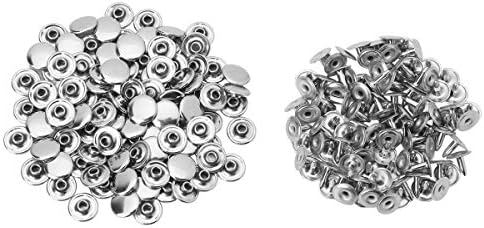 CHİCTRY 100 Takım Metal Perçinler Çiviler Caps Düğme Hızlı Bağlantı Elemanları Kiti DIY Deri El Sanatları Çanta Ceketler Kot