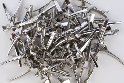 Fabrika Doğrudan Zanaat Toplu Çanta 6cm Gümüş Timsah Saç Klipleri-100 Klipler