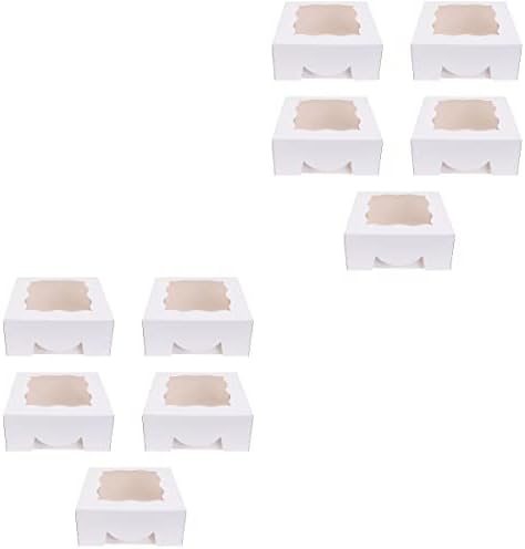GARNECK 10 Pcs Ekmek Kutusu Kekler Kutuları Kraft Kağıt Kurabiye Kutuları Kek Cupcake Taşıyıcı Kutuları için Tatlı Pasta Ambalaj