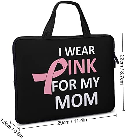 Annem için Pembe Giyiyorum Laptop çantası Su Geçirmez Taşıma Çantaları Evrak Çantası Dizüstü/E-Kitap/Tablete Uyar (10 inç-17
