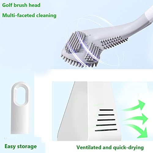 Silikon Tuvalet Fırçası Temizleyici Kase Fırça ve Tutucu Set Golf Tuvalet Scrubber Kıllar için Banyo Derin Temizlik Köşe Öz-Açılış