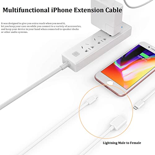 ıphone iPad için Yıldırım Uzatma Kablosu, 6FT [Apple MFi Sertifikalı] iPhone Şarj Uzatma Kablosu Erkek Dişi Konnektör, Yıldırım
