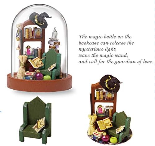 SPILAY DIY Dollhouse Minyatür ile Ahşap Mobilya, DIY Dollhouse Kiti Mini Dünya Serisi ile Cam Kapak,1:24 3D Yaratıcı Odası Hediye