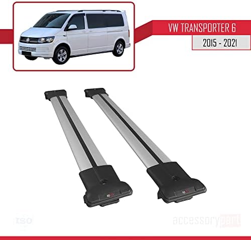 accessorypart Çapraz Bar Volkswagen Transporter ıçin (T6) 2015-2021 Çatı Raflar Araba Üst Bagaj Taşıyıcı Rayları Gri