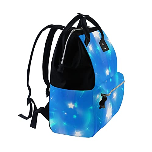 Bir tohum sırt çantası bebek bezi çantası mavi yıldız kızlar kadınlar Tote sırt çantası Bookbag için
