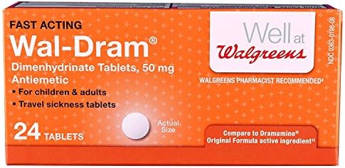 Walgreens Wal-Dram Antimetik Seyahat Hastalığı Tabletleri, 24 ea