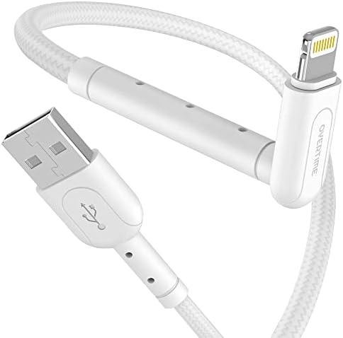 iPhone şarj cihazı Takviyeli Kablo (4 Paket), Fazla Mesai Apple MFi Sertifikalı Yıldırım Kablosu 6ft Örgülü Naylon USB Kablosu