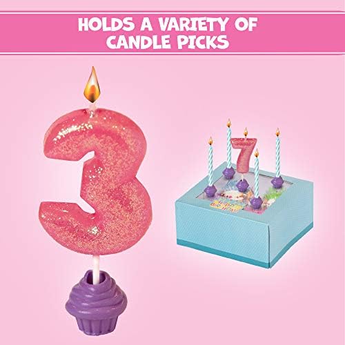 Candle Buddy Pack Birthday Candle Holder (Blue) - Pürüzsüz Yüzeylere Yapışır / Tekrar Kullanılabilir / Yıkanabilir/ Doğum Günü
