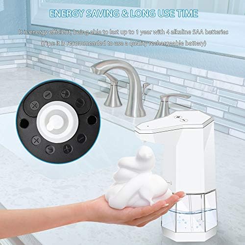 BestFire Otomatik Köpük el Sabunluk 360 ml Fotoselli sensörlü sabunluk Eller Serbest köpük sabunluk Su Geçirmez Vücut için Banyo