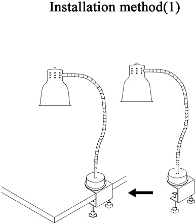 KOUWO ticari gıda ısı lambası kelepçe ile ayarlanabilir ısınma gıda lambaları gıda ısıtıcı ışık İle 250 w Temizle ampul için