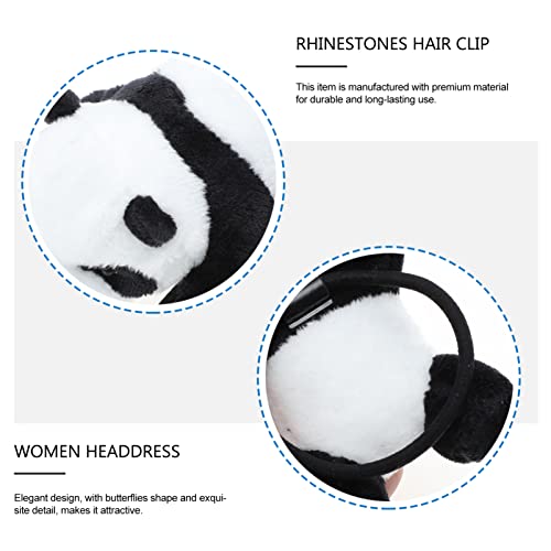 Panda Saç Kravat Saç Bandı: Peluş Saç Scrunchies Setleri, Elastik Saç Halat, Panda Saç Dekor için Kadın Kız Çocuk Saç Şekillendirici