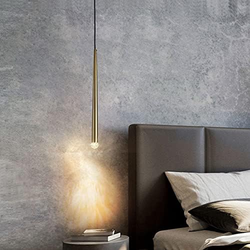 KlkrzJwy yatak odası 3 W LED asılı lamba uzun tüp kolye ışık demir kristal silindir fener Anti-pas Downlight kapalı Astigmat