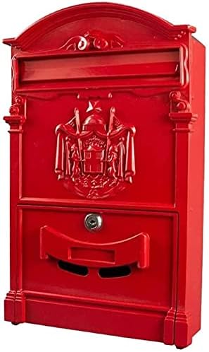 YUXO Duvar Montaj Kilitlenebilir Posta Kutusu Güvenlik Lockbox Duvara Monte Posta Kutusu Retro Alüminyum Kutu Mektup Kilitlenebilir